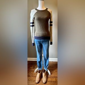 J Crew - Waffle-knit Varsity Stripe Sweater, S